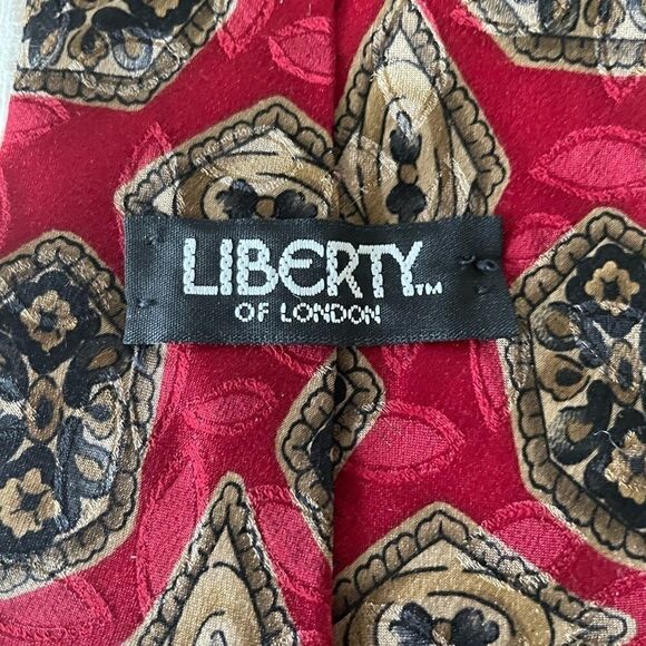 Liberty of London Red and Gold Medallion Tie - Picture 3 of 6